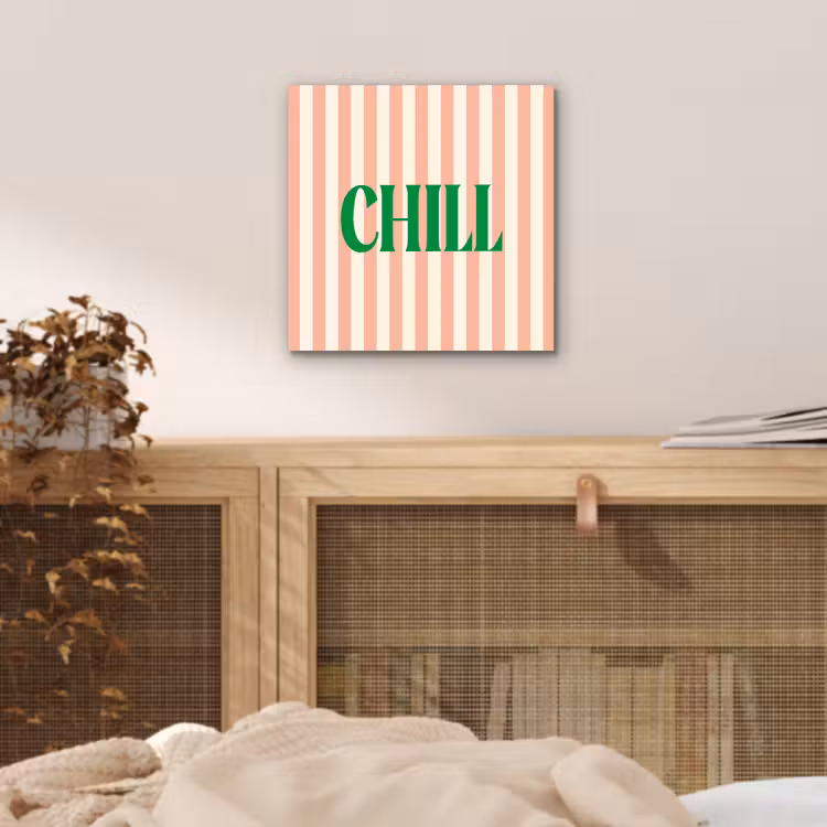 Zachtroze - Groen - Strepen - Chill aluminium wit klein -sfeer3