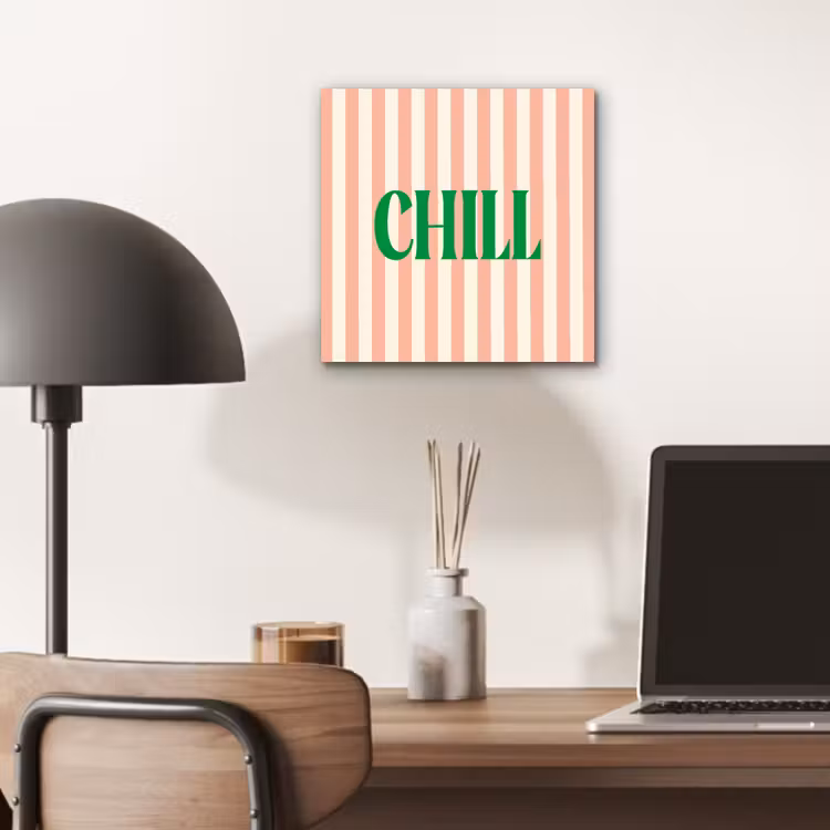 Zachtroze - Groen - Strepen - Chill aluminium wit klein -sfeer5