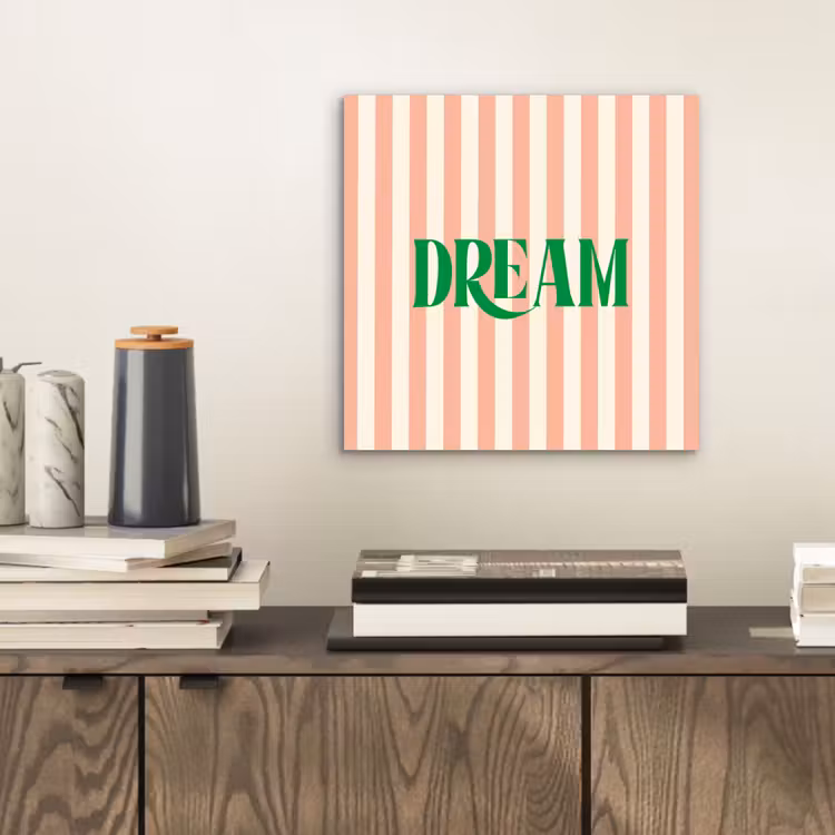 Zachtroze - Groen - Strepen - Dream aluminium wit klein -sfeer1