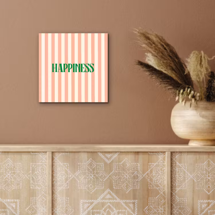 Zachtroze - Groen - Strepen - Happiness aluminium wit klein -sfeer4