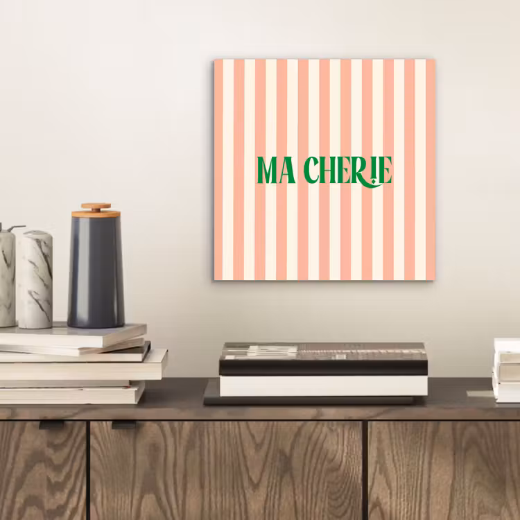 Zachtroze - Groen - Strepen - Ma Cherie aluminium wit klein -sfeer1