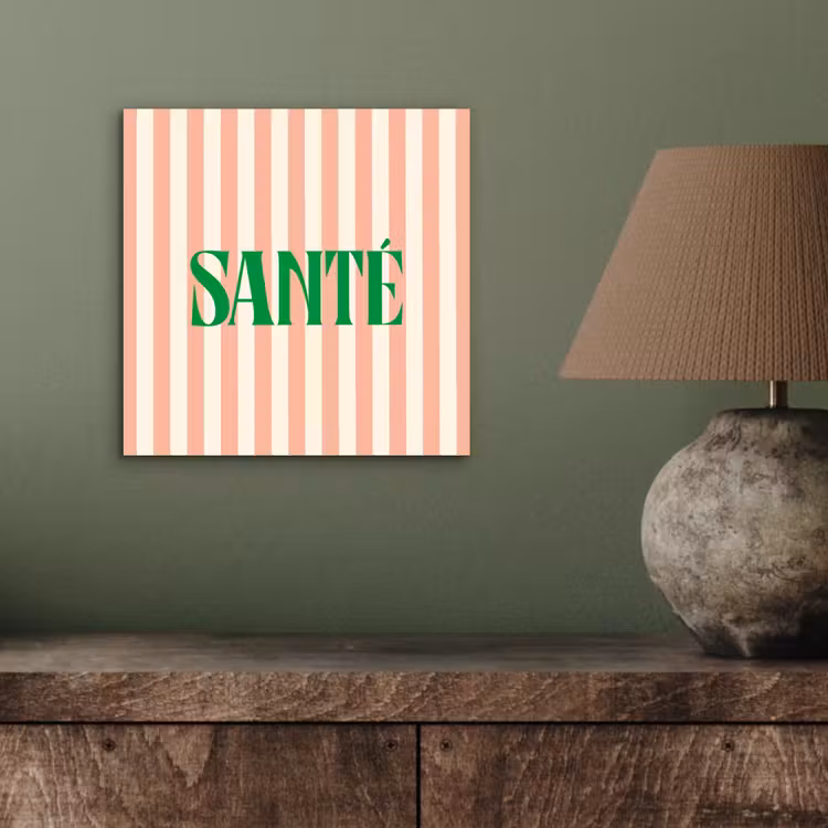 Zachtroze - Groen - Strepen - Santé aluminium wit klein -sfeer2