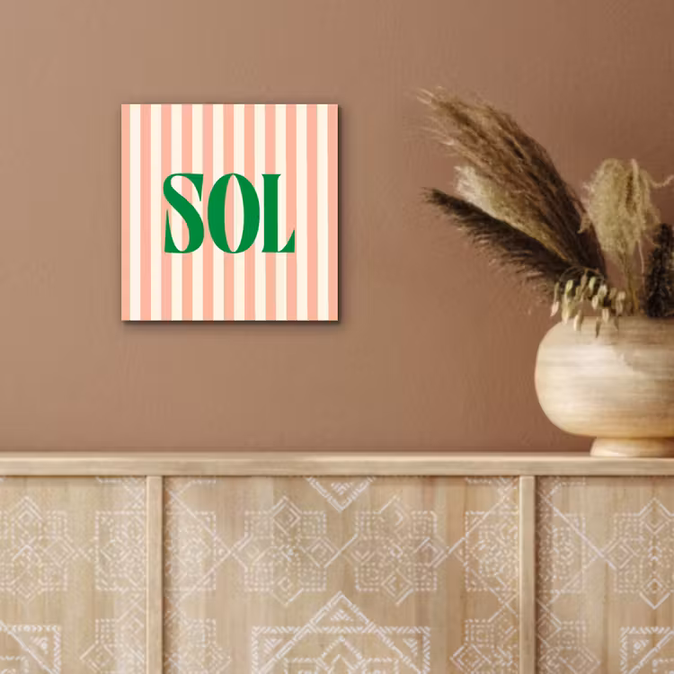 Zachtroze - Groen - Strepen - Sol aluminium wit klein -sfeer4