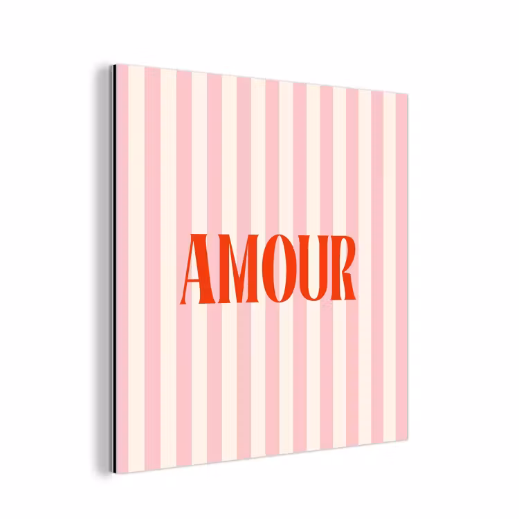 Zachtroze - Rood - Strepen - Amour aluminium wit klein -3d