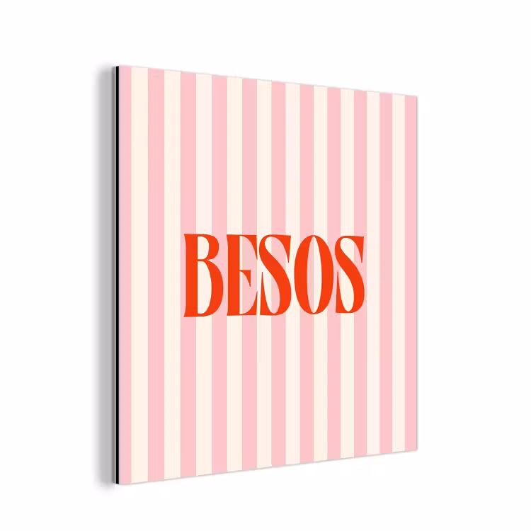 Zachtroze - Rood - Strepen - Besos aluminium wit klein -3d