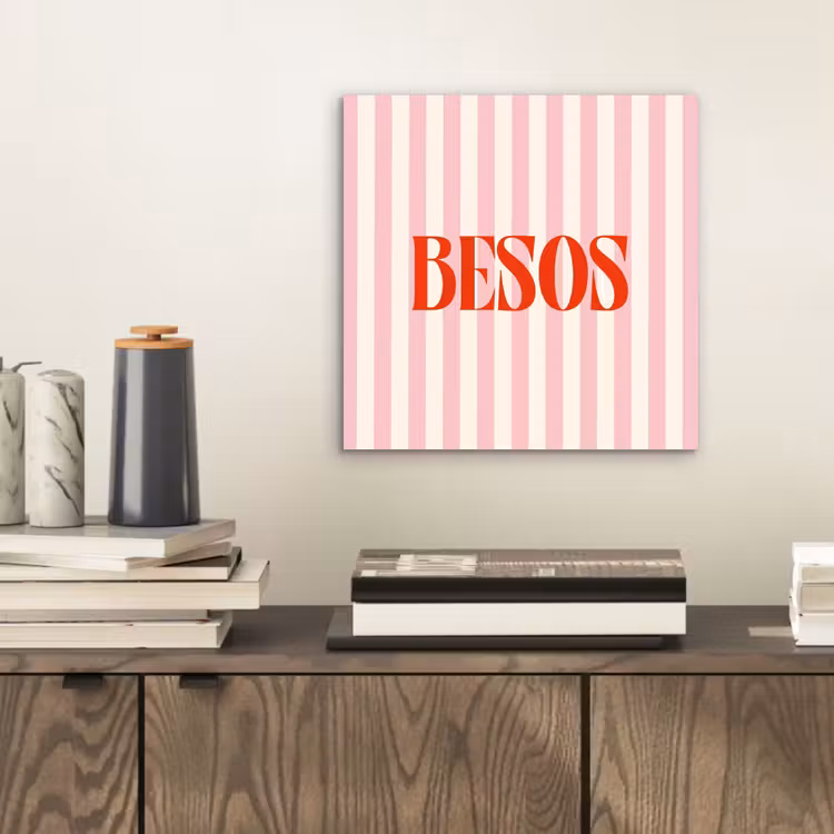Zachtroze - Rood - Strepen - Besos aluminium wit klein -sfeer1