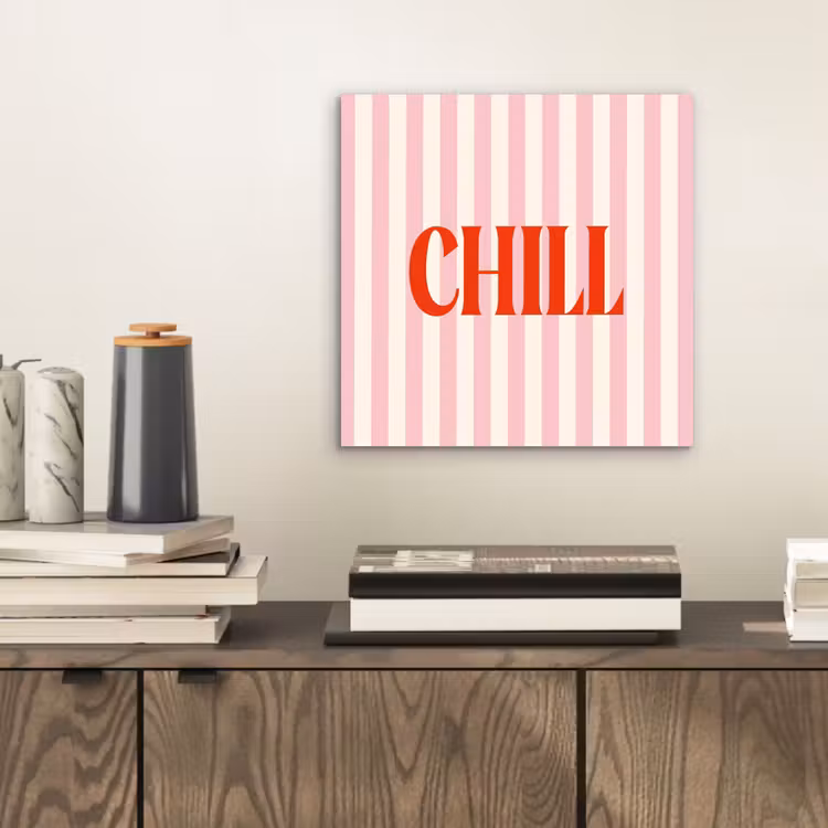 Zachtroze - Rood - Strepen - Chill aluminium wit klein -sfeer1