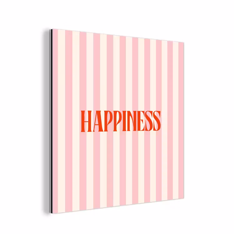 Zachtroze - Rood - Strepen - Happiness aluminium wit klein -3d
