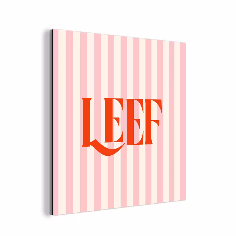 Zachtroze - Rood - Strepen - Leef aluminium wit klein -3d