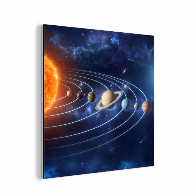 Ruimte - Zonnestelsel - Blauw aluminium wit klein -3d
