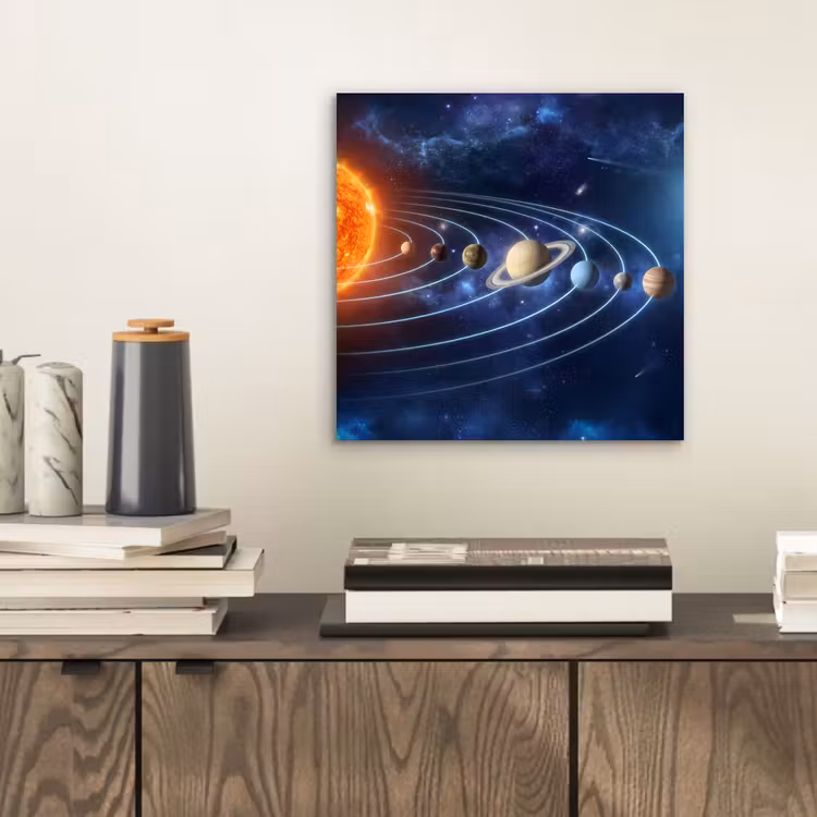 Ruimte - Zonnestelsel - Blauw aluminium wit klein -sfeer1