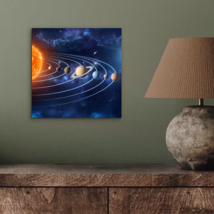 Ruimte - Zonnestelsel - Blauw aluminium wit klein -sfeer2