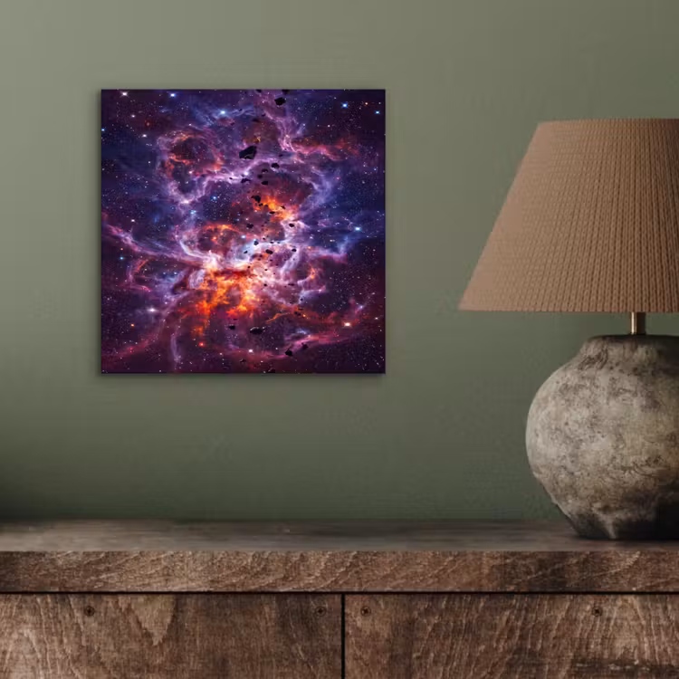 Space - Stars - Abstract - Colorful aluminium wit klein -sfeer2