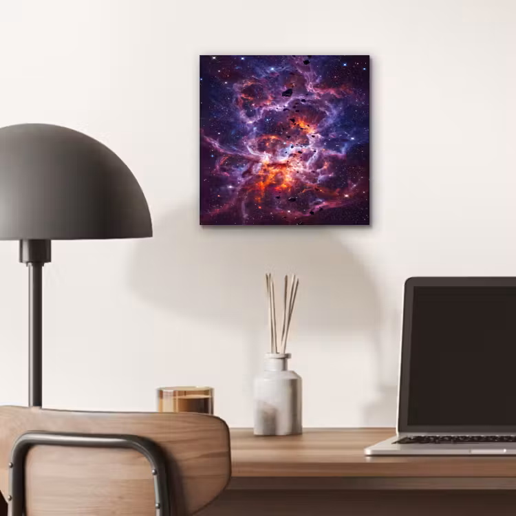 Space - Stars - Abstract - Colorful aluminium wit klein -sfeer5