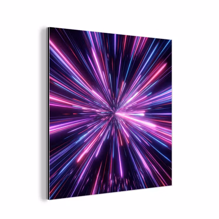 Lichtsnelheid - Ruimte - Roze - Paars aluminium wit klein -3d