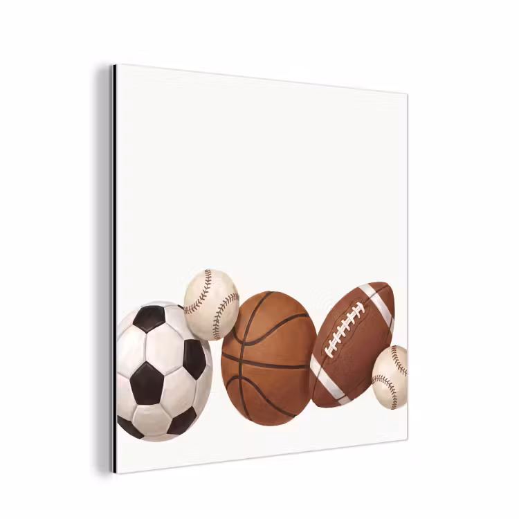 Sport - Ballen - Illustratie aluminium wit klein -3d