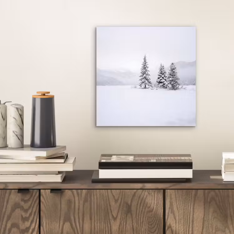 Fijnsparren - Sneeuw - Winter - Landschap - Stilte aluminium wit klein -sfeer1