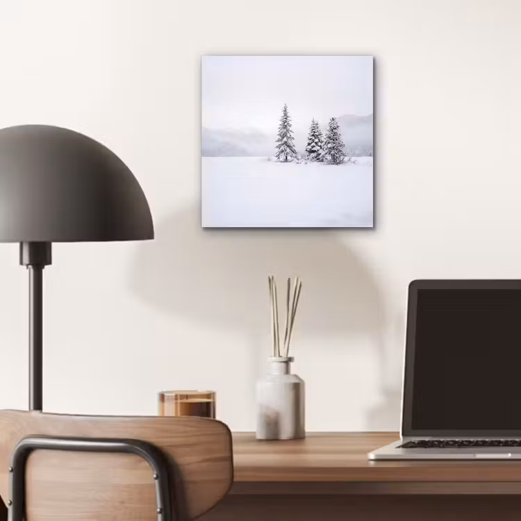 Fijnsparren - Sneeuw - Winter - Landschap - Stilte aluminium wit klein -sfeer5