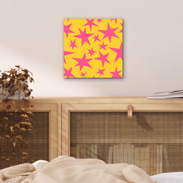 Sterren - Patroon - Roze - Geel aluminium wit klein 46 -sfeer3