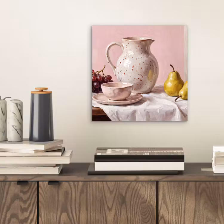 aluminium wall art - Still Life - Fruit - Pink - Stilleven - Fruit - Roze aluminium wit klein