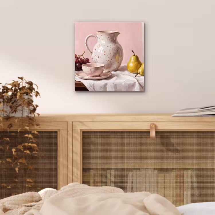 aluminium wall art - Still Life - Fruit - Pink - Stilleven - Fruit - Roze aluminium wit klein