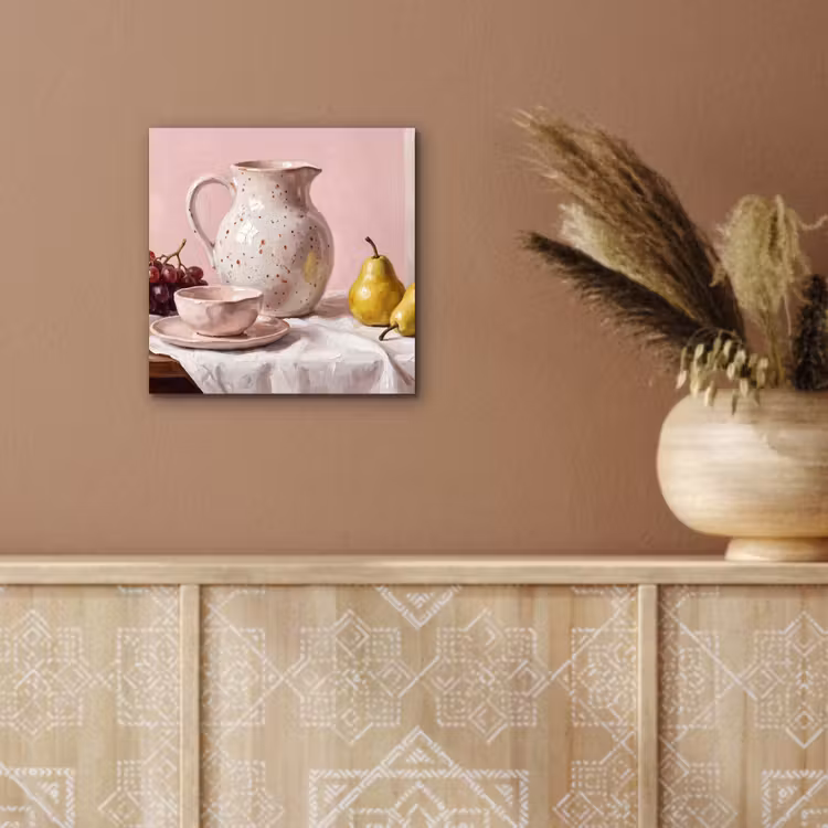 aluminium wall art - Still Life - Fruit - Pink - Stilleven - Fruit - Roze aluminium wit klein