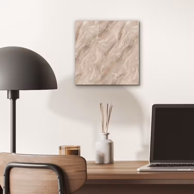 Steen - Golvend - Abstract - Beige aluminium wit klein -sfeer5