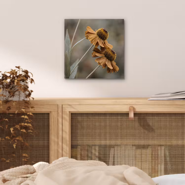 Zonnehoed - Droogbloemen - Geel - Warm aluminium wit klein -sfeer3