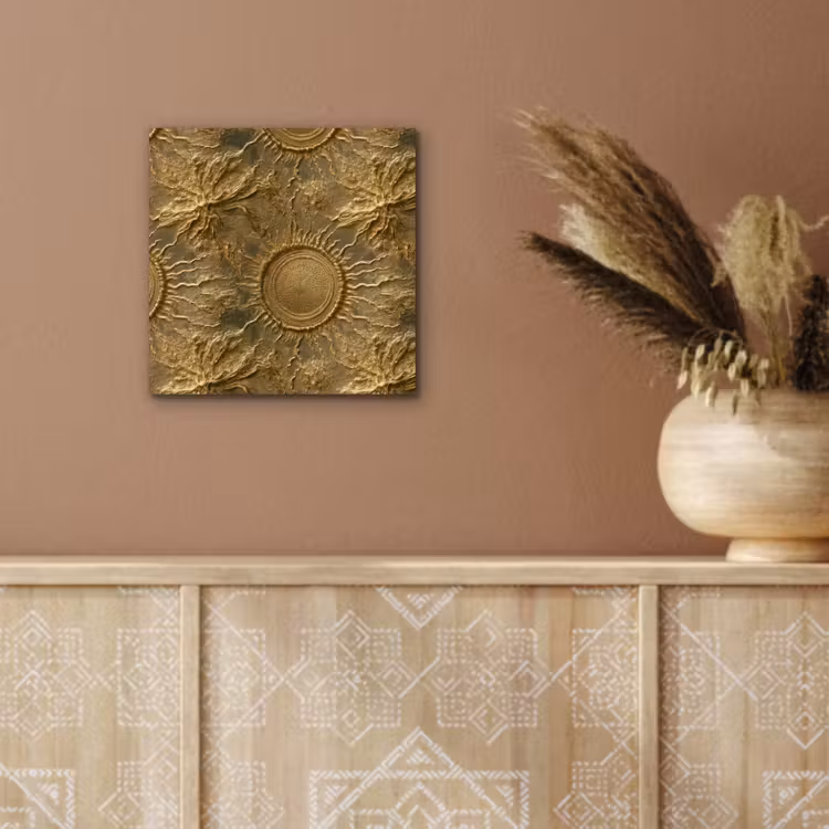 Zon - Reliëf - Antiek - Goud aluminium wit klein 46 -sfeer4