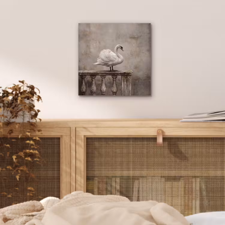 Zwaan - Elegant - Dieren - Wit aluminium wit klein -sfeer3