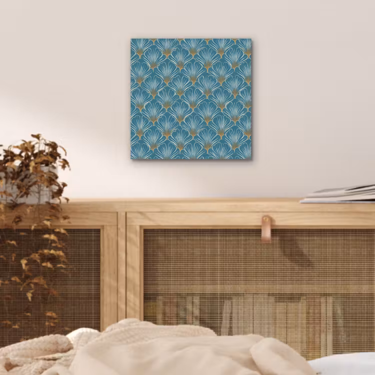 Symmetrisch - Patroon - Blauw aluminium wit klein 46 -sfeer3
