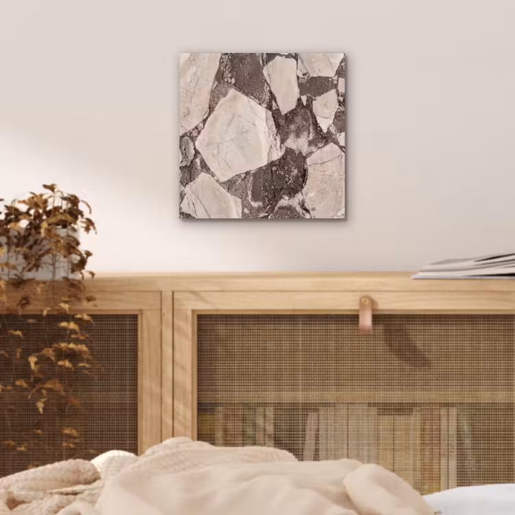 Textuur - Marmer - Abstract - Beige - Bruin aluminium wit klein -sfeer3