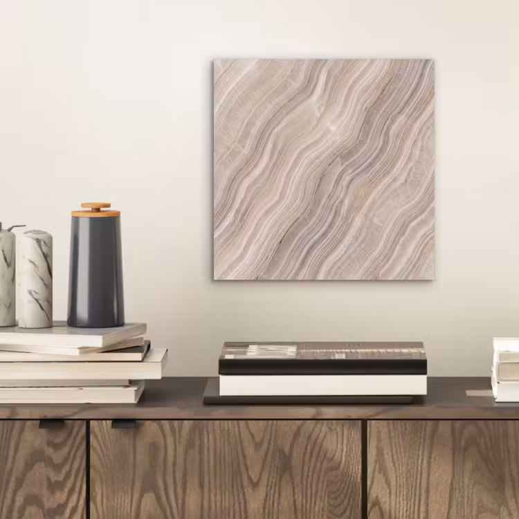 Textuur - Golvend - Abstract - Modern - Beige aluminium wit klein -sfeer1