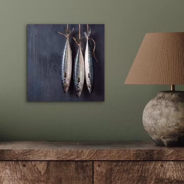 aluminium wall art - Three Fish - Rope - Drie vissen - Touw aluminium wit klein