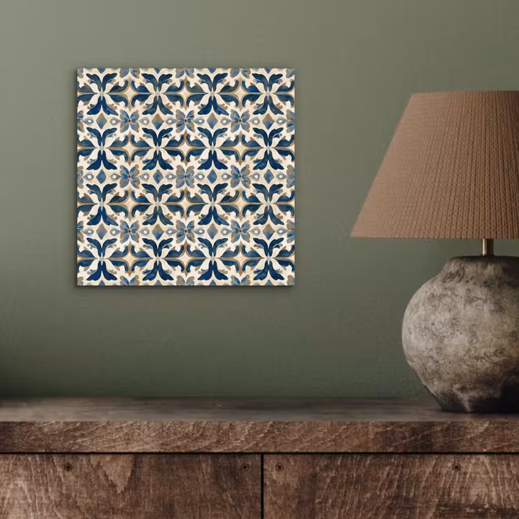 Tegel - Patroon - Blauw - Beige aluminium wit klein 46 -sfeer2