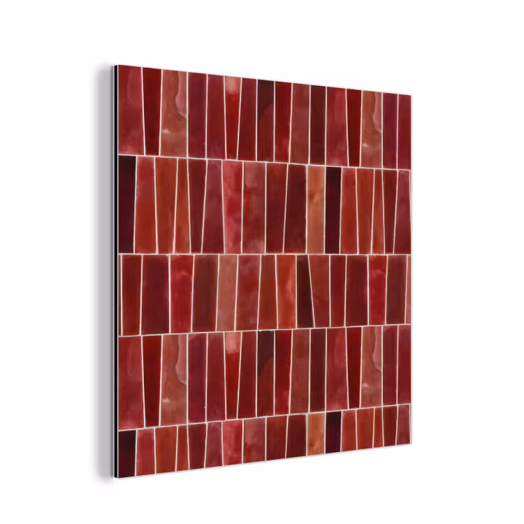 Tegels - Modern - Structuur - Dieprood aluminium wit klein 46 -3d
