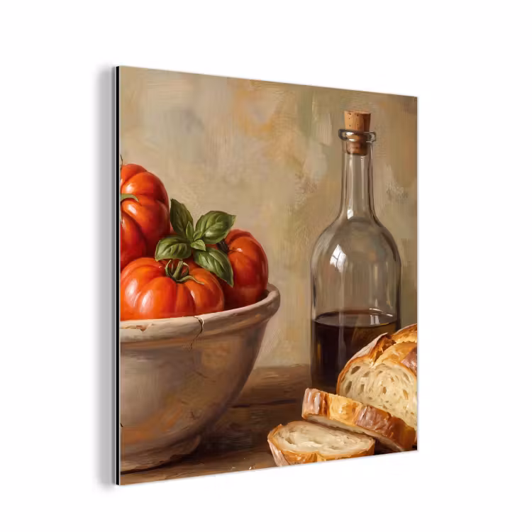 aluminium wall art - Tomatoes - Bowl - Food - Tomaten - Kom - Eten aluminium wit klein