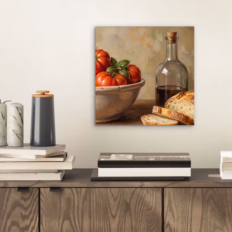 aluminium wall art - Tomatoes - Bowl - Food - Tomaten - Kom - Eten aluminium wit klein