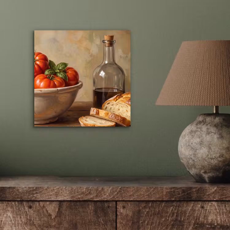 aluminium wall art - Tomatoes - Bowl - Food - Tomaten - Kom - Eten aluminium wit klein