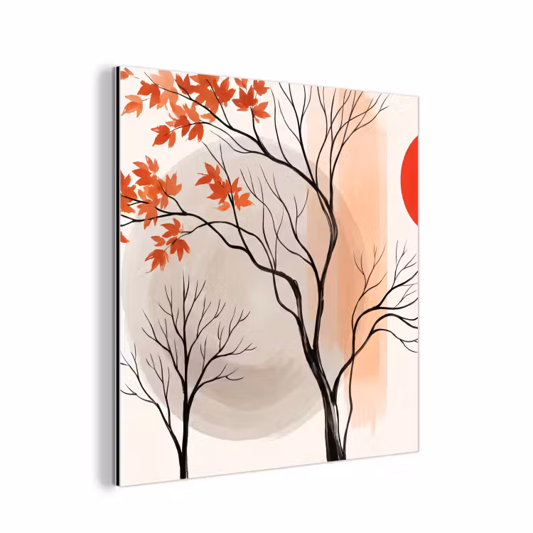 aluminium wall art - Tree - Red - Abstract - Boom - Rood - Abstract aluminium wit klein