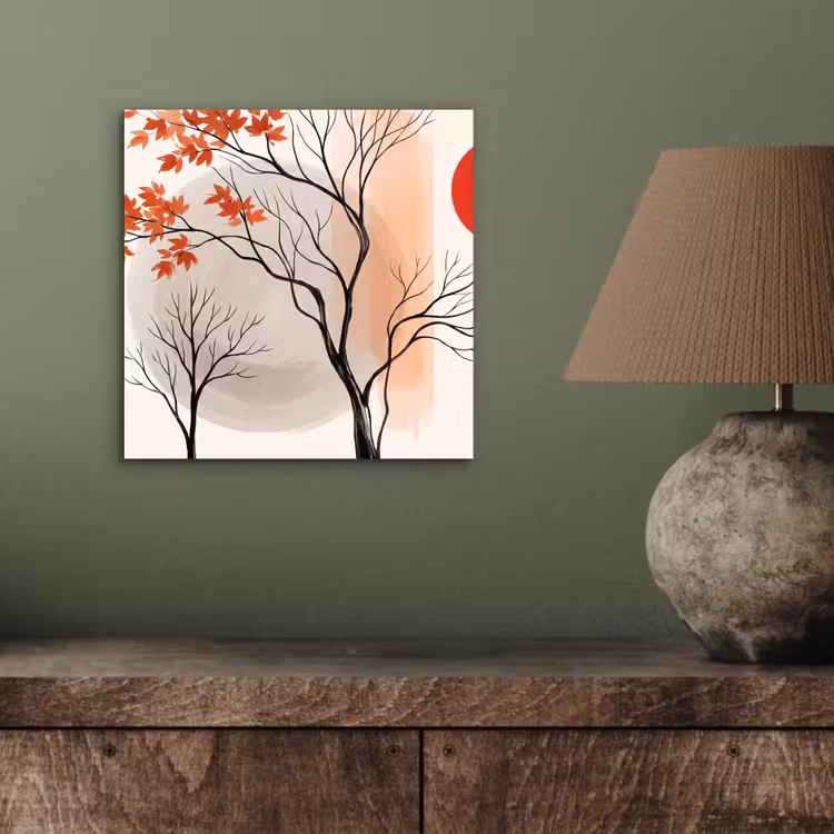aluminium wall art - Tree - Red - Abstract - Boom - Rood - Abstract aluminium wit klein