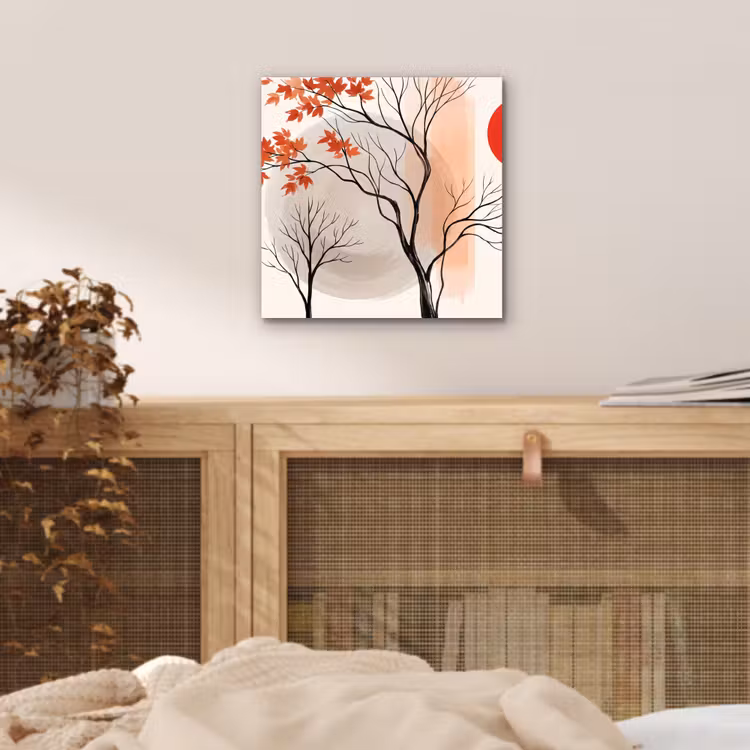 aluminium wall art - Tree - Red - Abstract - Boom - Rood - Abstract aluminium wit klein