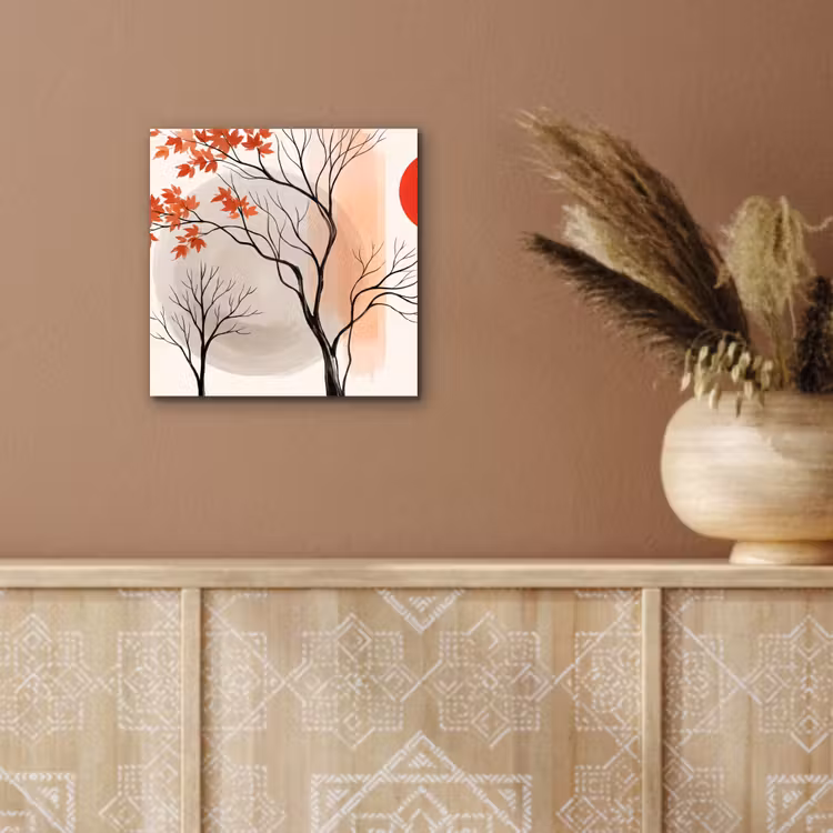 aluminium wall art - Tree - Red - Abstract - Boom - Rood - Abstract aluminium wit klein