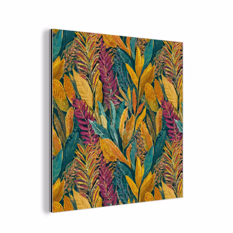 Tropische - Botanisch - Patroon - Kleurrijk - Exotisch aluminium wit klein 46 -3d