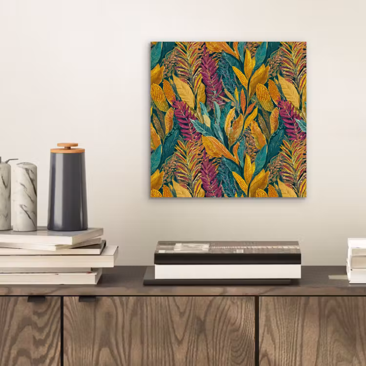 Tropische - Botanisch - Patroon - Kleurrijk - Exotisch aluminium wit klein 46 -sfeer1