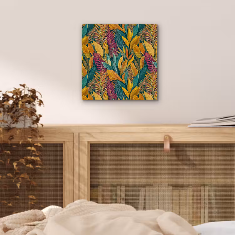 Tropische - Botanisch - Patroon - Kleurrijk - Exotisch aluminium wit klein 46 -sfeer3