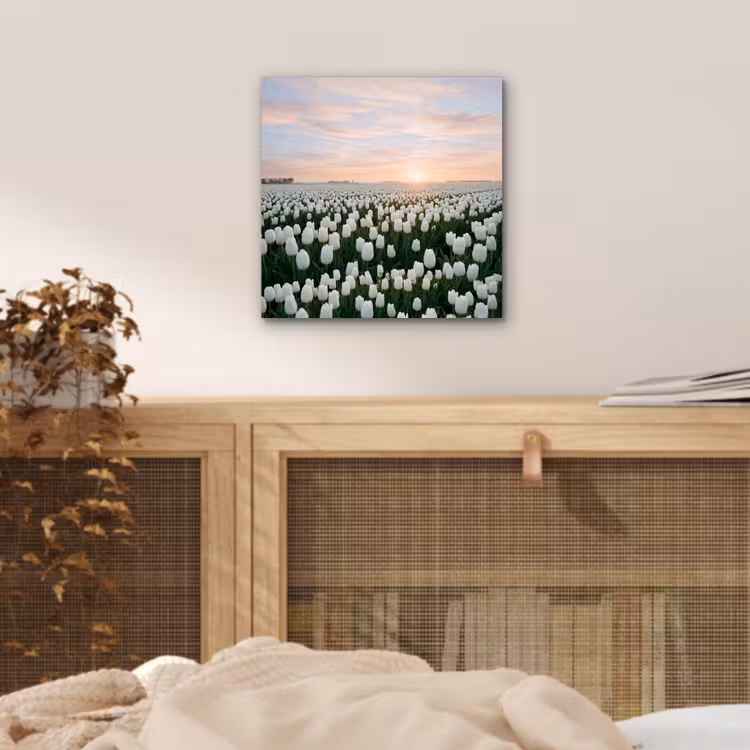 Tulpen - Landschap - Wit aluminium wit klein -sfeer3