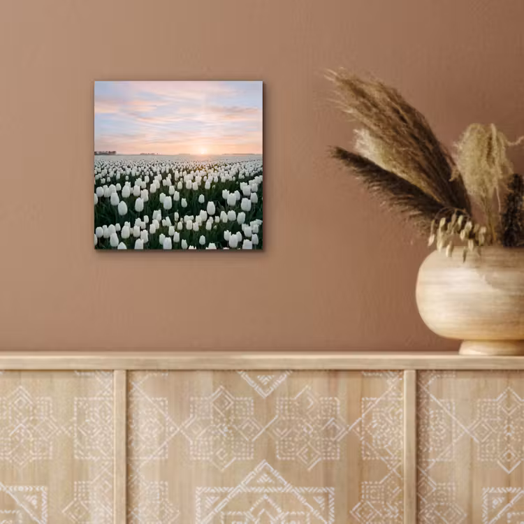 Tulpen - Landschap - Wit aluminium wit klein -sfeer4