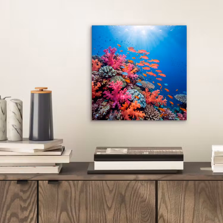 Onderwater - Koraalrif - Vissen - Oceaan - Natuur aluminium wit klein -sfeer1