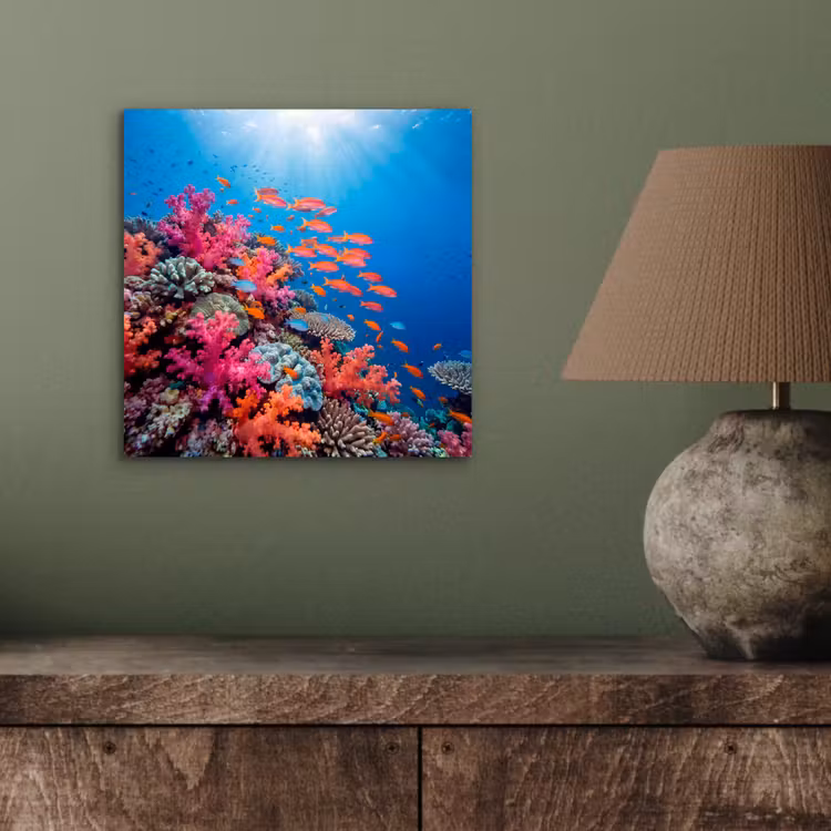 Onderwater - Koraalrif - Vissen - Oceaan - Natuur aluminium wit klein -sfeer2